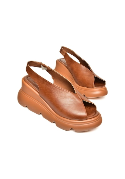 Fox Shoes U312255009 Taba Kalın Tabanlı Kadın Sandalet Taba-suni Deri Taba