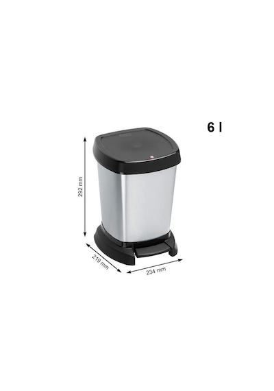 Paso Dekoratif Çöp Kutusu 6 L 4'lü Set - Gümüş