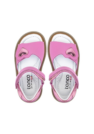 Tamer Tanca Çocuk Hakiki Deri Pembe Düz Sandalet 406 4768 Sndlt 21-25 Y26 Pembe