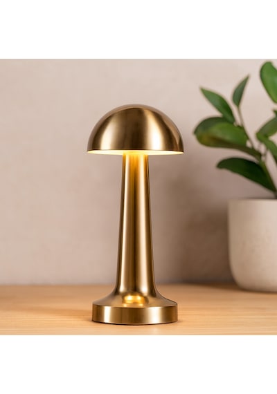 Oval Metal Mantar Masa Lambası - Dokunmatik Type-c 3 Mod Çok Renkli