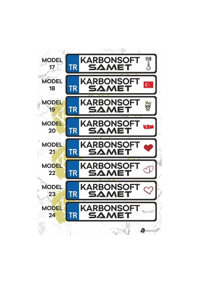 Karbonsoft Kişiye Özel Ahşap Dekor Plaka, Araba Plaka, Isimli Plaka, Cam Önü Plakası, Aksesuar Plaka Karbonnm500
