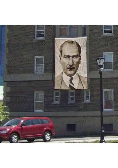 Sivil Gazi Mustafa Kemal Atatürk -modern Takım Elbiseli Poster Cephe Bayrak - 300x450cm 1