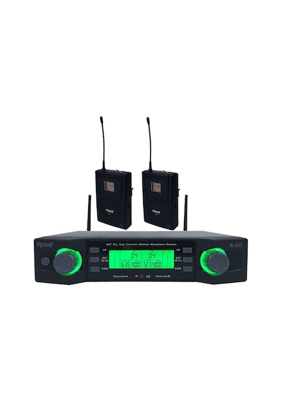 Roof R-203 2 Yaka 2 Kanal Uhf Telsiz Mikrofonu