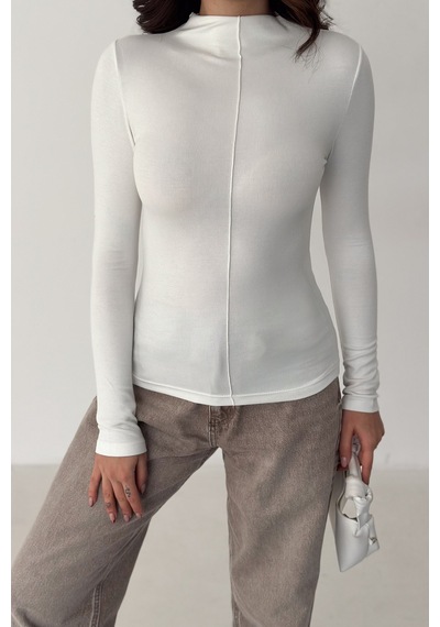 Noa & Noa Kadın Dikiş Detaylı Fit Bluz White Line Beyaz