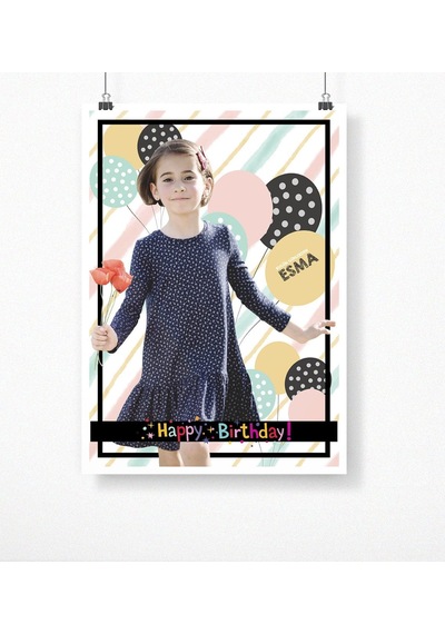 Bk Gift Kişiye Özel Doğum Günü Afiş Poster 50 X 70 Cm. 5