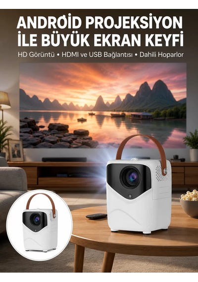 Northcity Hd Ayaklı Portatif Projeksiyon Cihazı Bluetooth Wifi Akıllı Android İşlemcili Yeni Nesil