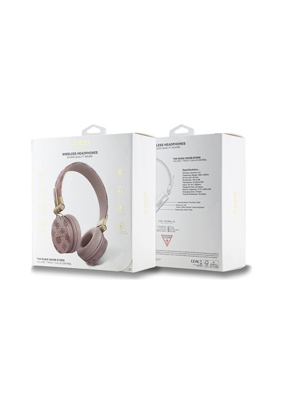 Guess Lisanslı PU Desenli Metal El Yazısı Logolu Kulak Üstü Bluetooth 5.3 Kulaklık