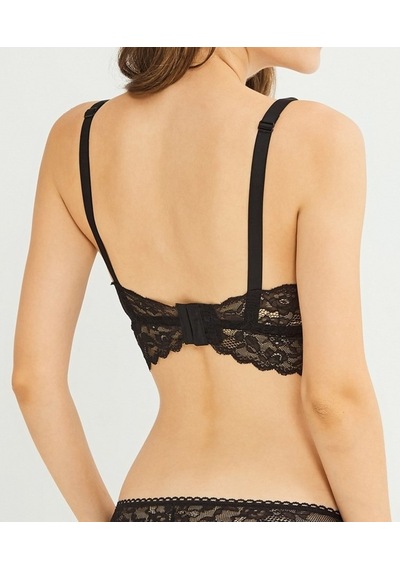 Bluence Kadın Siyah Dantelli İçi Boş Kaplı Bralet 9050S Siyah