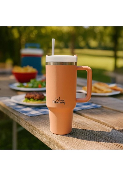 Any Morning Vaha 1200 Ml Çelik Termos, Açık Somon & Biggdesign Cats Elektrikli Sıcak Su Torbası Seti Açık Pembe