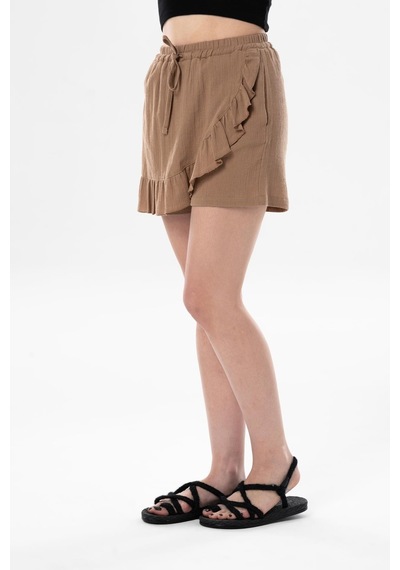 Eliş Şile Bezi Ada Şile Bezi Yazlık Şort Etek Camel Cml-camel Camel