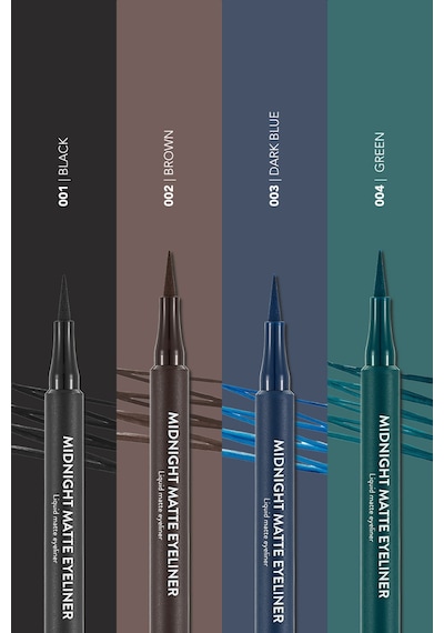 Flormar Mat Likit Kalem Eyeliner (YEŞİL) - Midnight Matte Eyeliner - 004 Green - 8690604641673