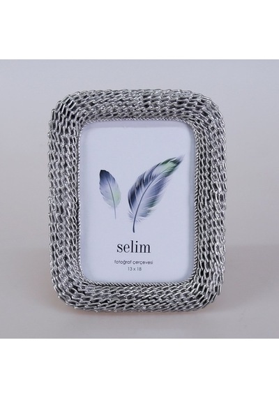 13X18 Chain Çerçeve Gümüş