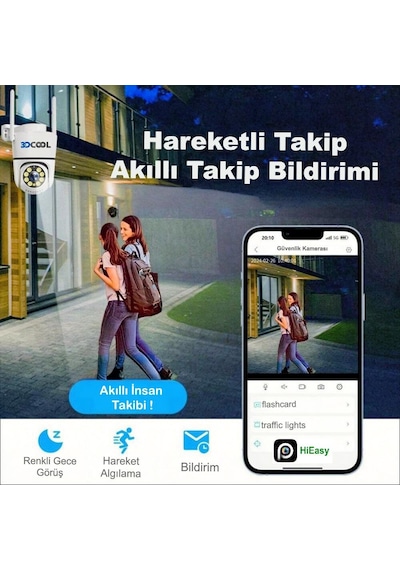 3dcool 3d-1100wf Hieasy Fullhd 1080p Pt Harekete Duyarlı Wi-fi Kablosuz Kamera