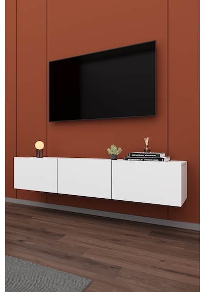 Asra Trend Tv Ünitesi Tv Sehpası T-27 %100 MDF Duvara Monte Askılı Ünite Beyaz