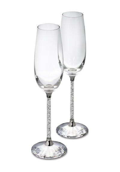 255678 Swarovski Ev Dekorasyon Crystalline Toasting Flutes Set Of 2