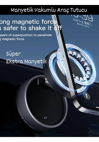 Plentiful Güçlü 360 Dönebilen Manyetik Kilitli Araç Telefon Tutucu