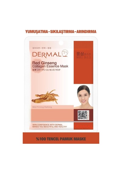 Dermal Arındırıcı, Serinletici, Sıkılaştırıcı Kırmızı Ginseng Özlü Yüz Maskesi 16'li Paket