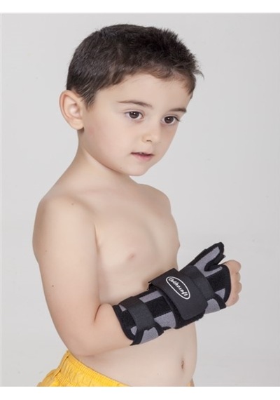 Orthosoft GR-1202-Ç Çocuk Başparmak Destekli El Bilek Ateli Gri