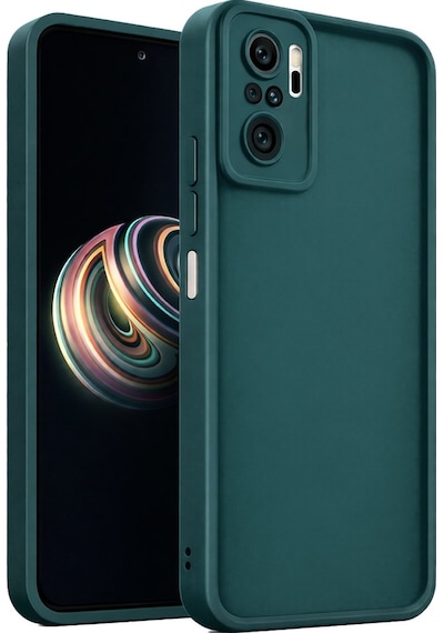 Mi Redmi Note 10 - Redmi Note 10s- Redmi Note 11 Se Uyumlu Kamera Çıkıntılı Mat Silikon Telefon Kılıfı Yeşil