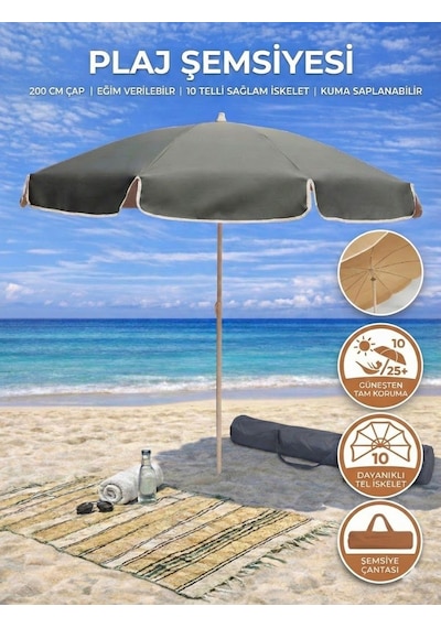 Form Outdoor Plaj Şemsiyesi + Taşıma Çantası Antrasit