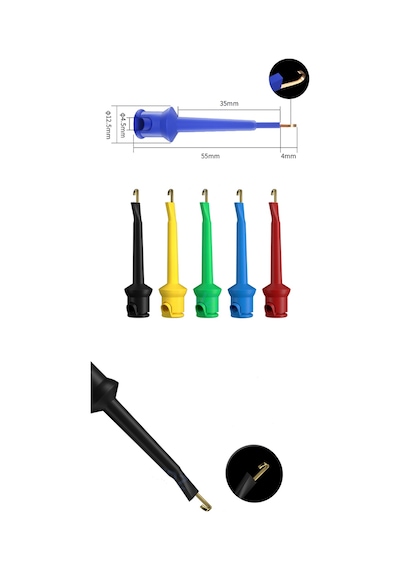TEST KLİPS YAYLI PROB UCU 5'Lİ SET 57MM BAKIR UÇ