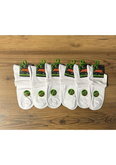 Erkek Bambu Dikişsiz 6'lı Çorap Beyaz