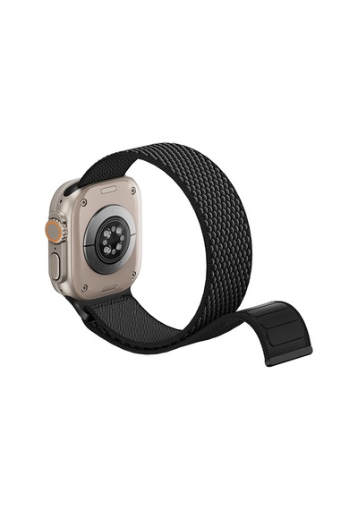 Watch 42mm Uyumlu Kordon Wiwu Wb501 Cloudflex Serisi Hasır Örgü Strap Kayış Siyah
