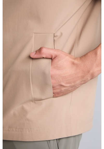 Defacto Su İtici Slim Fit Fermuarlı Gömlek Yaka Mont H1884ax26aubg716 Bej-bg716