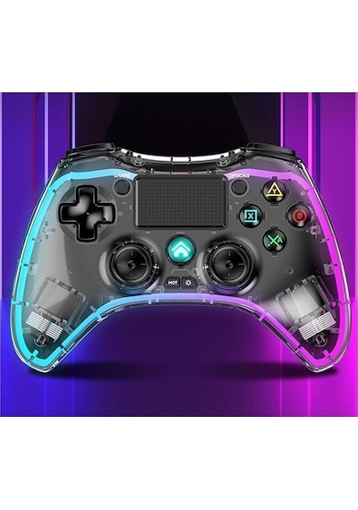 Playstation 4 Rgb Led Işıklı Kablosuz Joystick Gamepad Oyun Kolu