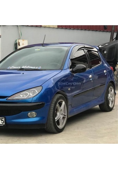 Peugeot 206 206+ 1998-2012 Uyumlu Mugen Cam Rüzgarlığı Seti Piano Black 4'lü İthal (00) (ŞüsCarOto Aksesuar)