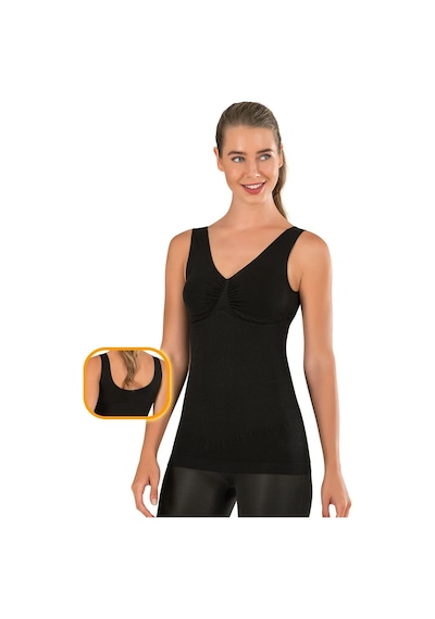 Sauna Suit Saunabel Göğüs Göbek 2 Beden Ince Görünüm Toparlayıcı Örme Dikişsiz Ipeksi Kadınsiyahtlet Korse Siyah