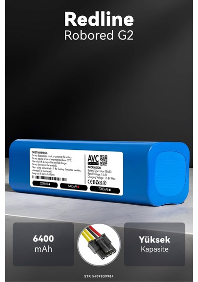 Redline Robored G2 6400mah Robot Süpürge Bataryası K.k
