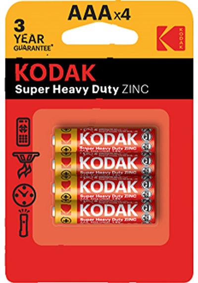 3 Adet Kodak Çinko Karbon İnce Pil 4'lü