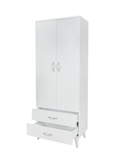 AZRAYATAKMOBİLYA 2 Kapılı 2 Çekmeceli Gardrop Elbise Dolabı 180X70X45Cm