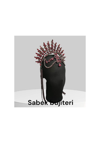 Alınlıklı Taç Büyük Gelin,kına,nişan,söz,after,bride,party Taç Bordo - 726455370 Bordo