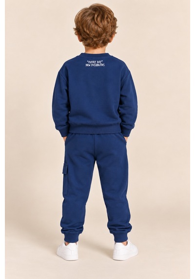 Ahengim Erkek Çocuk Pamuklu Baskılı 2 Li Takım Sweatshirt Eşofman Altı 1-4 Yaş Ak122 Lacivert Ahengim Erkek Çocuk Pamuklu Baskılı 2 Li Takım Sweatshirt Eşofman Altı 1-4 Yaş Ak122 Lacivert