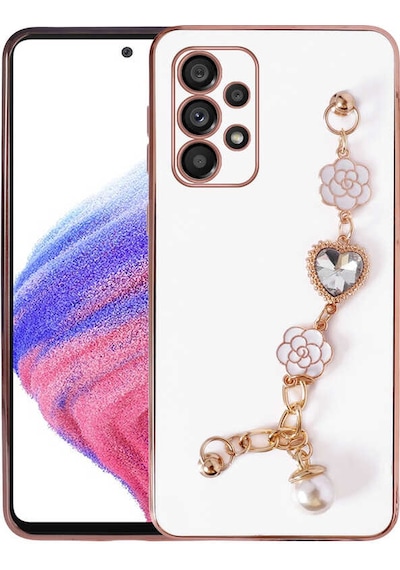Zore Galaxy Uyumlu A72 Kılıf El Tutamaçlı Kamera Korumalı Taka Silikon Kapak - Beyaz Beyaz