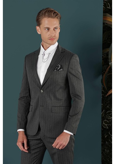 Efor C 652 Slim Fit Füme Spor Ceket Füme