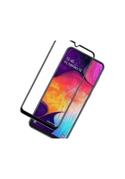 Samsung Galaxy Uyumlu A20 Siyah 5D Tam Kaplayan Ekran Koruyucu Cam