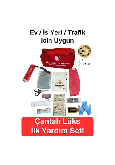Lüks İlk Yardım Çantası Deprem Afet Acil Durum Müdahale Kiti Araç Ev İşyeri Yerli Üretim Ecza Çanta