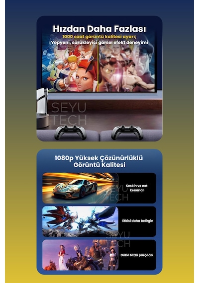 Gs5 Pro Kablsosuz Çift Kol Oyun Konsolu Uyumlu 4k-hdmı 53 Emulatör 30000 Oyunlu 2.4g Gaming i