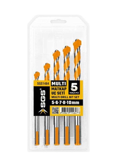 Sgs1484 - Universal Multi Matkap Uç Seti 5-6-7-8-10mm Tüm Yüzeyler İçin