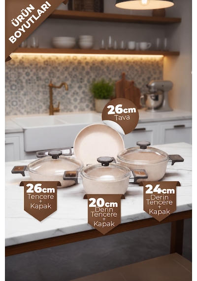Bilbao 12 Kişilik 56 Parça Yemek Takımı + Vortex Cappuccino 7 Parça Tencere Seti + Luminarc 3 Lü Cam Saklama Kabı Çeyiz Paketi Çok Renkli