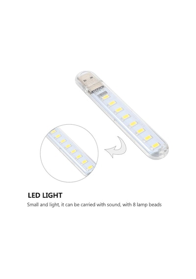 Usb 8 Led Beyaz Lamba Gece Lambası Laptop - Powerbank Uyumlu Led Diğer