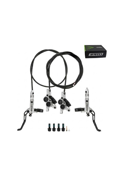 Pro 4 Piston Gümüş Bisiklet Hidrolik Disk Fren Seti