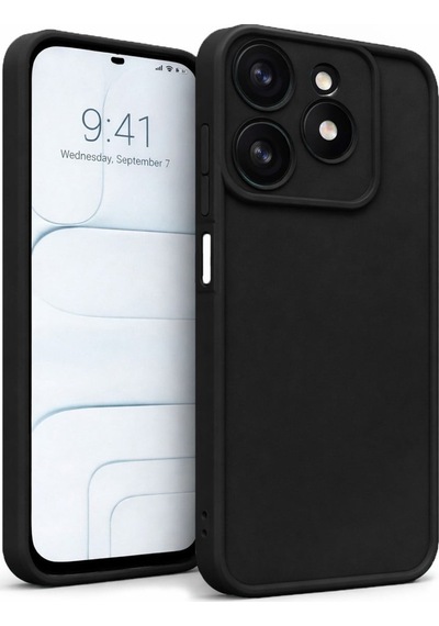 Tecno Spark10pro-4g Uyumlu Kamera Çıkıntılı Mat Silikon Telefon Kılıfı Siyah