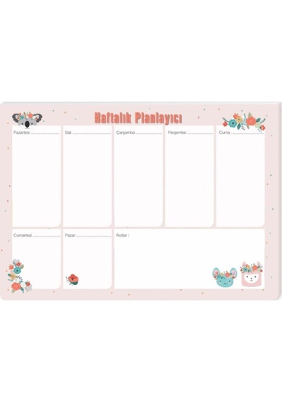 Masa Üstü Haftalık Planlayıcı (Planner) Koalalama 17x24CM 52 Yapr