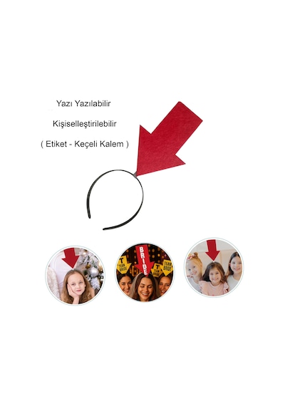 Kişiselleştirilebilir Ok Taç Üzerine Yazı Yazılabilen Parti N712