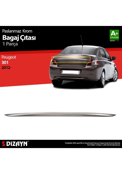 S-dizayn Peugeot 301 Krom Bagaj Çıtası 2012-2017