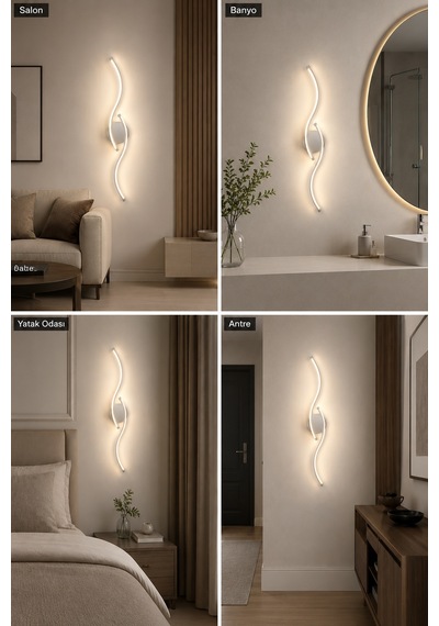 Pera Modern Led Duvar Apliği Günışığı Gri